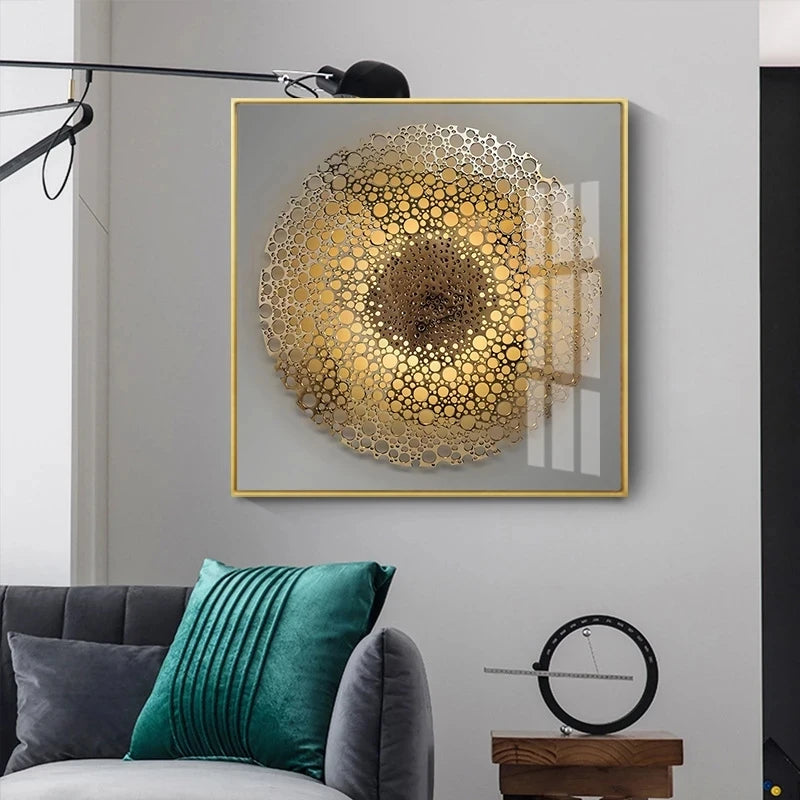 Luxury Nordic Abstract Gold Globe Posters