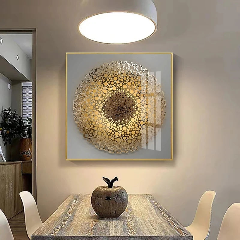 Luxury Nordic Abstract Gold Globe Posters