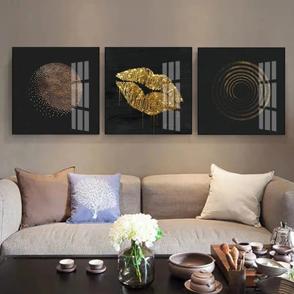 Luxury Nordic Abstract Gold Globe Posters