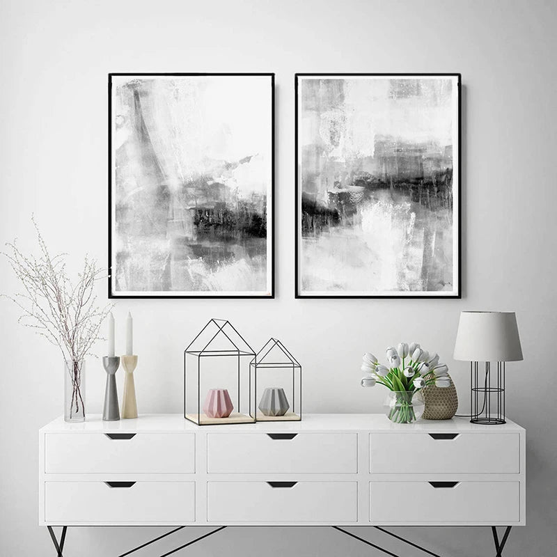 Abstract Minimalist Artwork Black and White Wall Art Poster