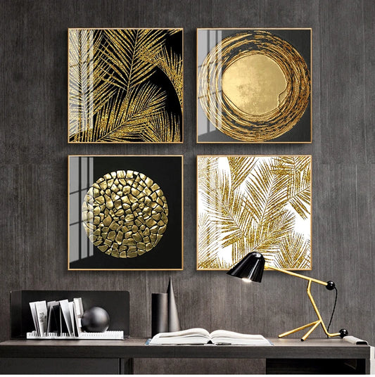 Vintage Minimalist Abstract Gold Luxury Posters