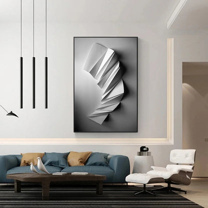 Line Black White Solid Geometry Space Art Modern Canvas Poster Prints