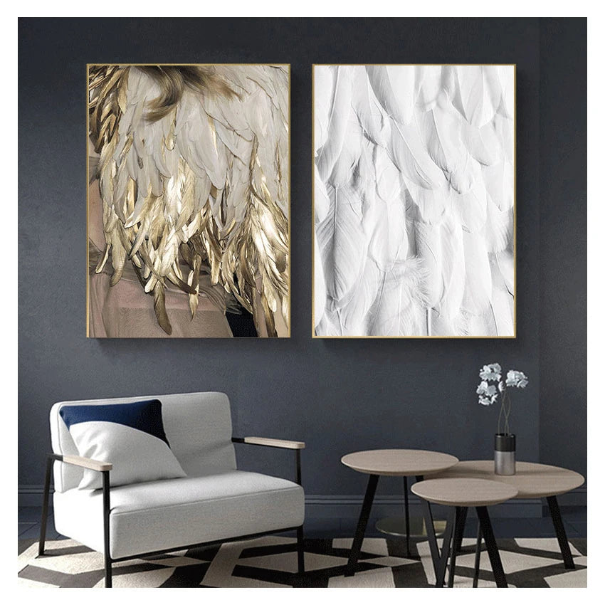 Nordic Black White And Golden Home Decor Canvas Prints