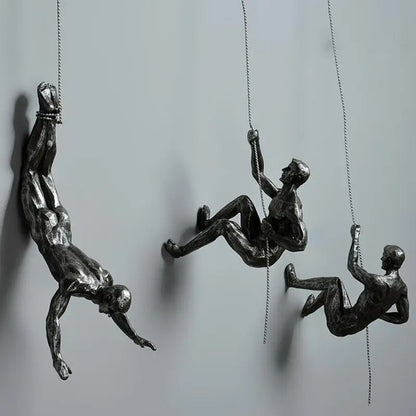 Rock Climbing Man Resin Sculptures