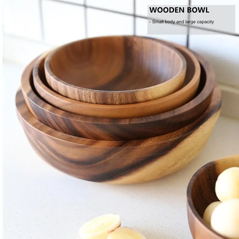 Kitchen Natural Wooden Fruit and Salad Bowl