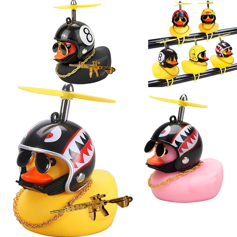 Car Ornaments Duck With Helmet Broken Wind Pendant