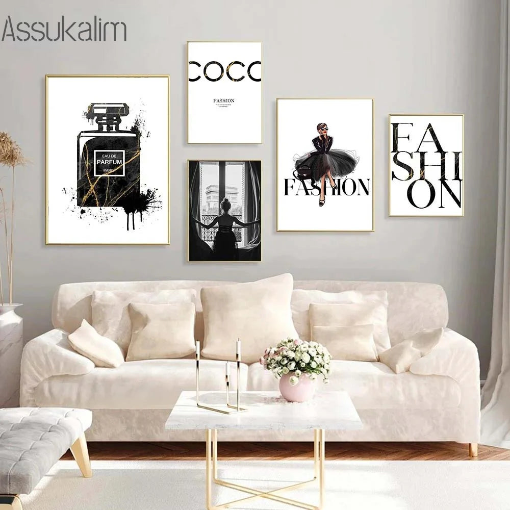 Fashion Posters Luxury Wall Poster Black Gold Print