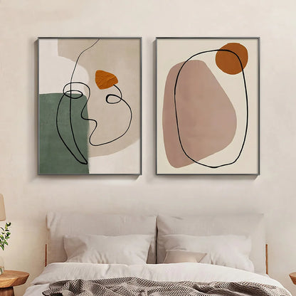 Abstract Geometric Face Line Art Wall Posters