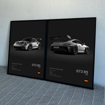 German Luxury Sports Cars Black and White Posters Prints