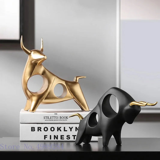 Europe Creative Bull Resin Animal Sculpture