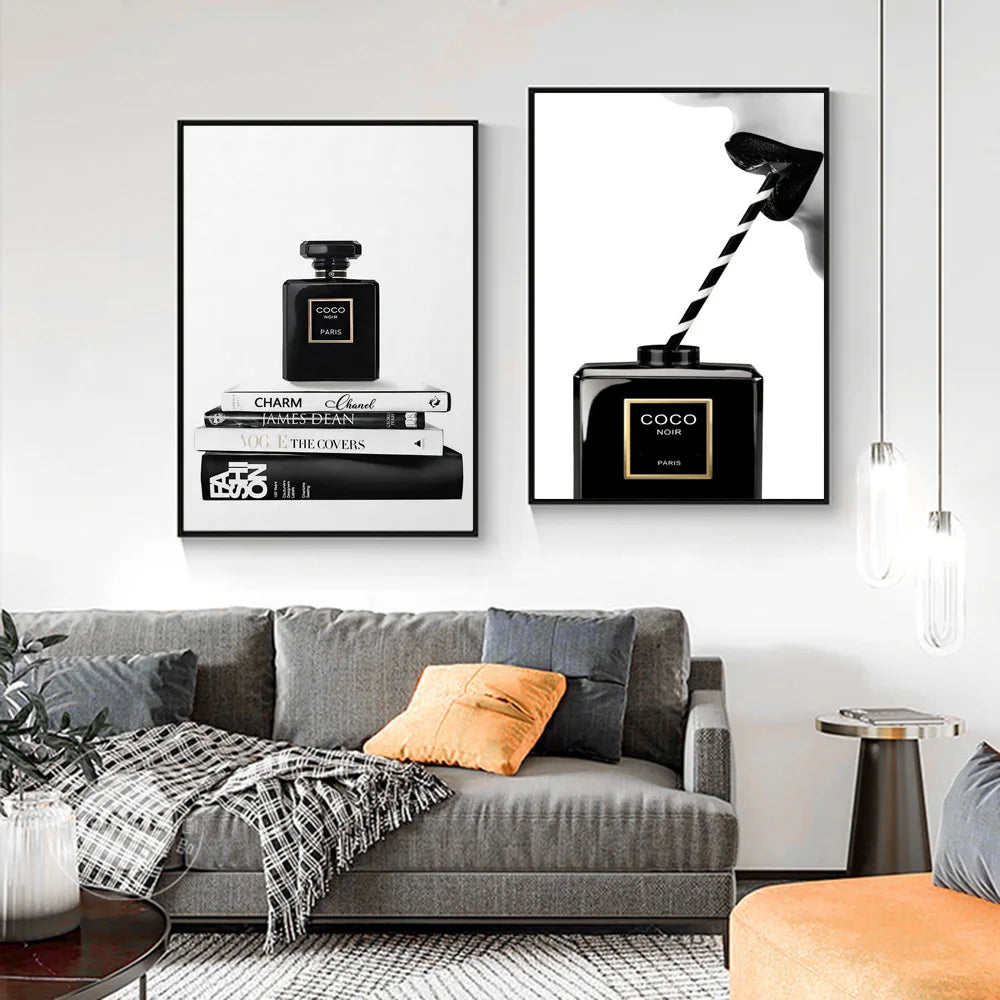 Nordic Luxury Minimalist Perfume Bottle Pop Art Prints Fashion Coco Poster