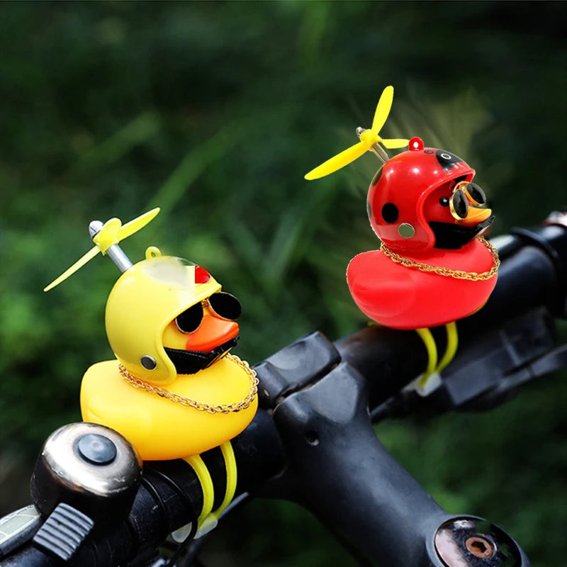 Car Ornaments Duck With Helmet Broken Wind Pendant