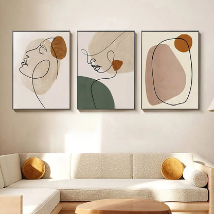 Abstract Geometric Face Line Art Wall Posters