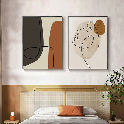 Abstract Geometric Face Line Art Wall Posters