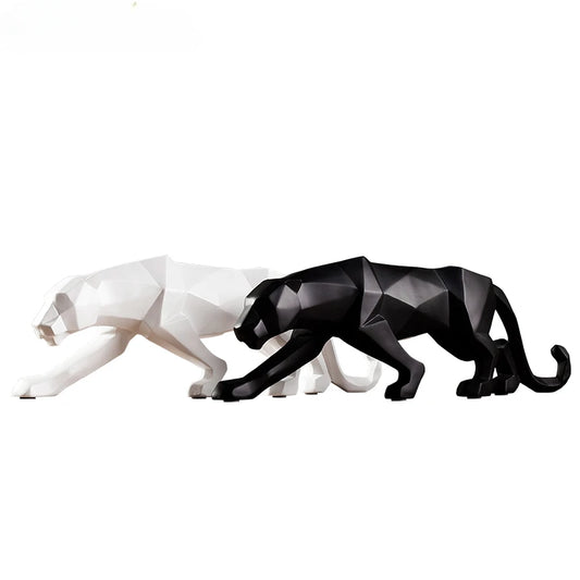 Panther And Leopard Statue Animal Figurine Sculpture