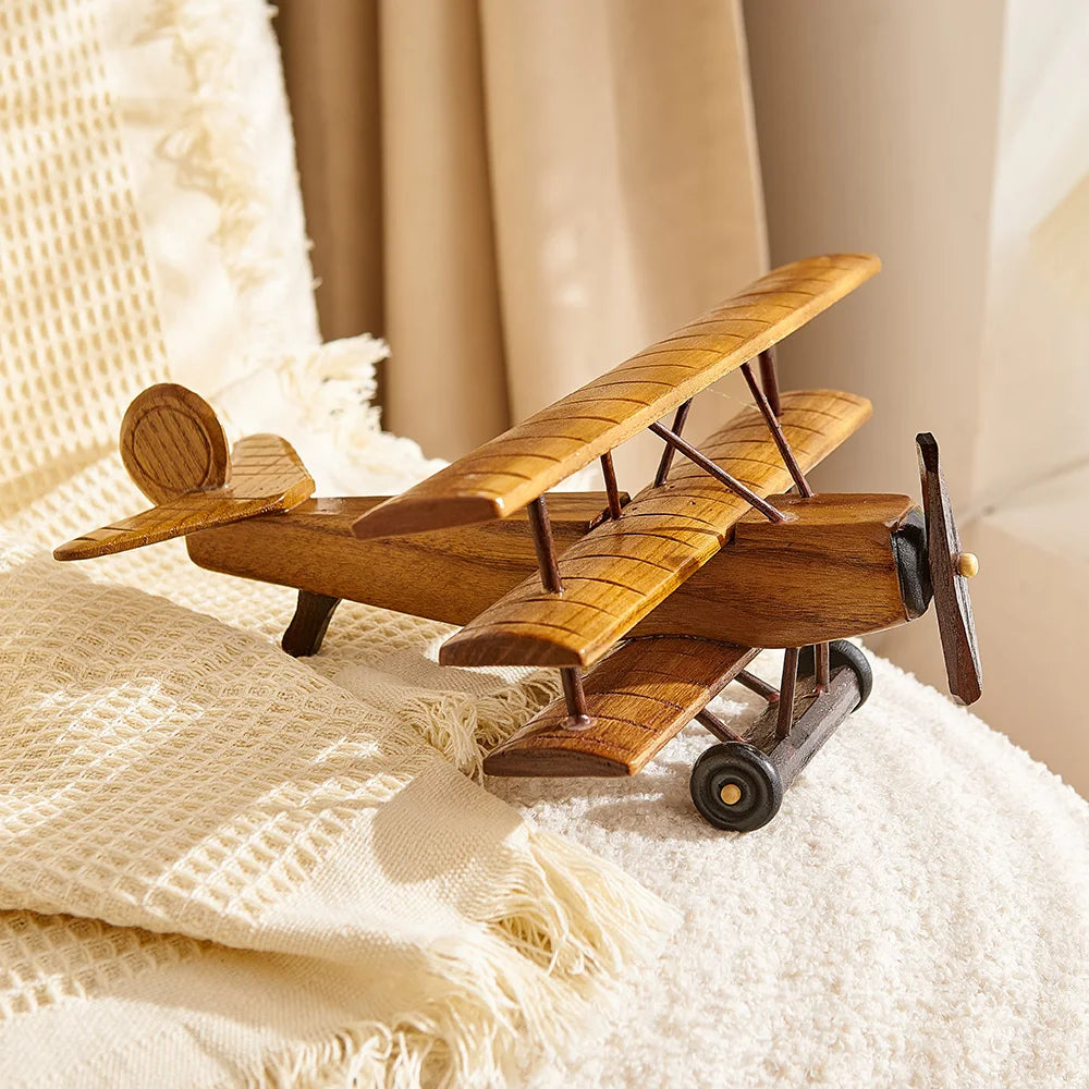 Nordic Interior Wooden Airplane Figurines