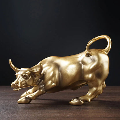 Wall Street Bull OX Statue Ornament For Home Decoration Accessories