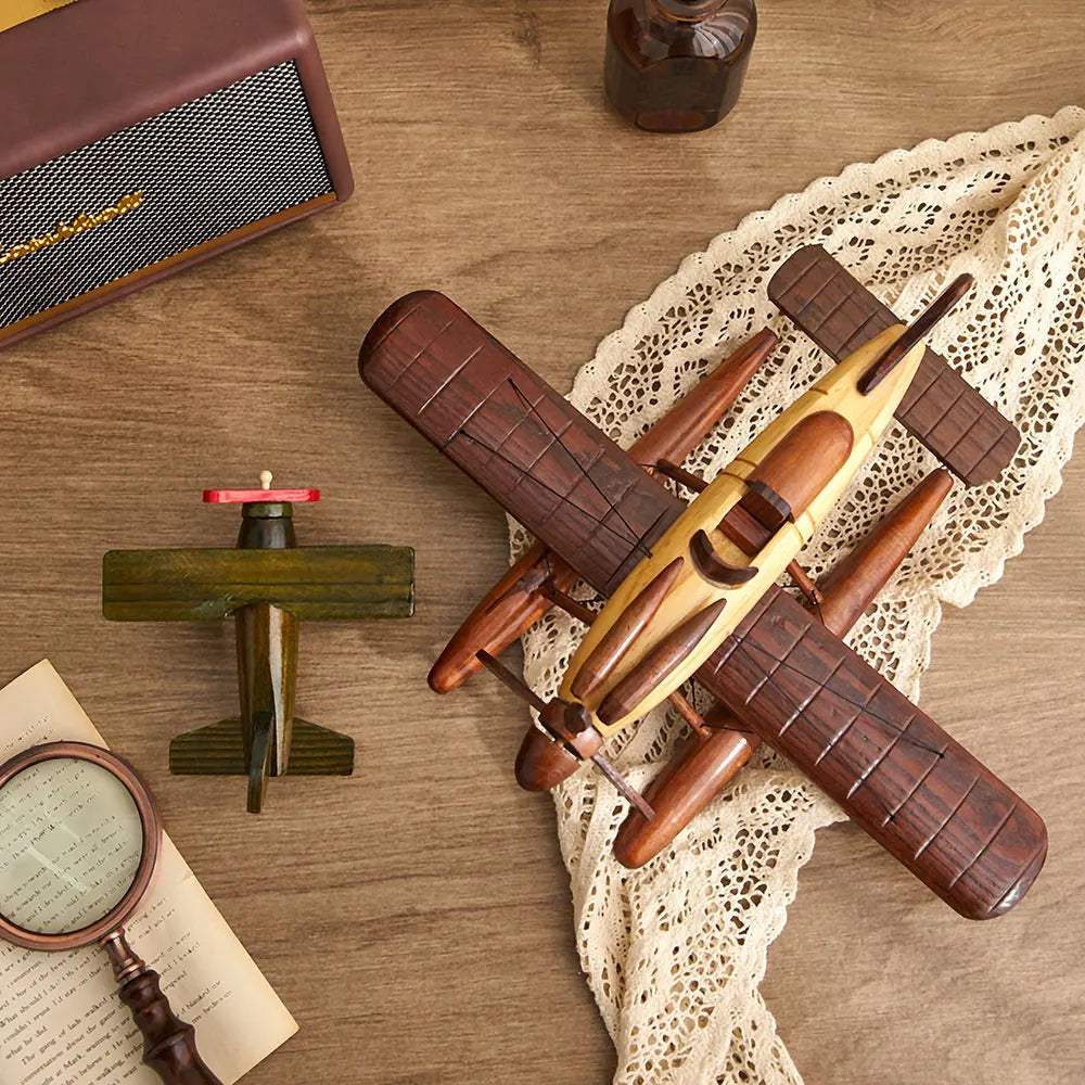 Nordic Interior Wooden Airplane Figurines