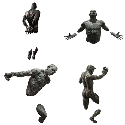 3D Through Wall Mounted Figure Sculptures