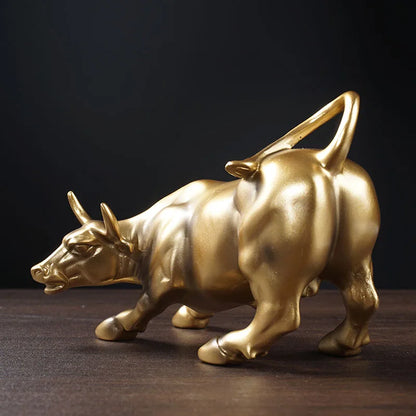 Wall Street Bull OX Statue Ornament For Home Decoration Accessories