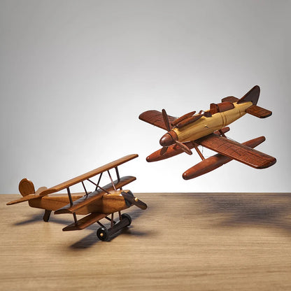 Nordic Interior Wooden Airplane Figurines