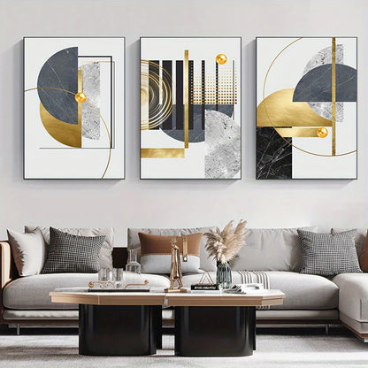 Gold Foil Abstract Geometric Art Pattern Canvas Posters