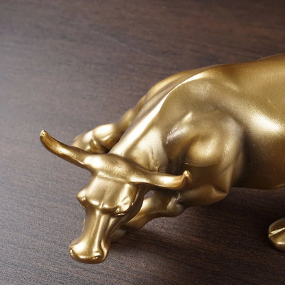 Wall Street Bull OX Statue Ornament For Home Decoration Accessories