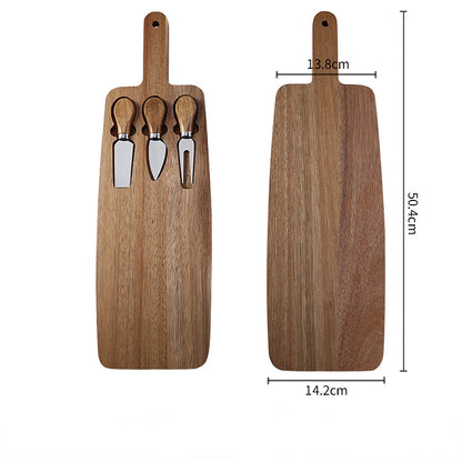 Wooden Charcuterie Cheese Serving Board with Knives