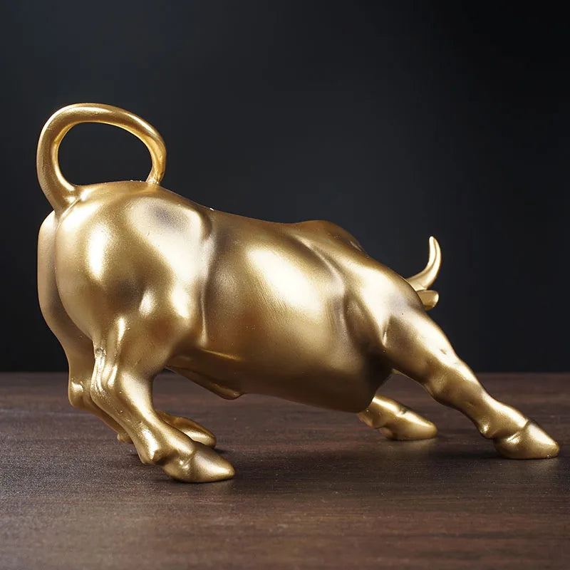 Wall Street Bull OX Statue Ornament For Home Decoration Accessories