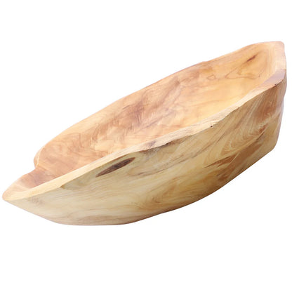 Rustic Wood Fruit Bowl and Snaks Carved  Serving