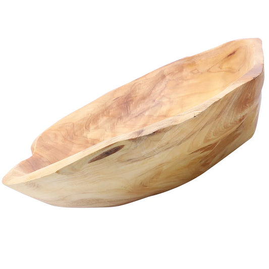 Rustic Wood Fruit Bowl and Snaks Carved  Serving