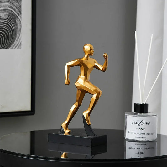 Individualistic Gold Runners Sculpture Running Figurine Decoration