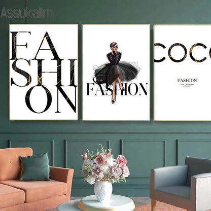 Fashion Posters Luxury Wall Poster Black Gold Print