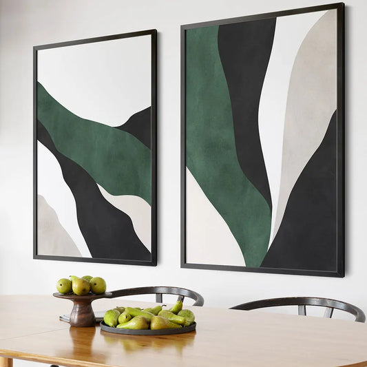 Jewel Dark Green Abstract Wall Art Posters