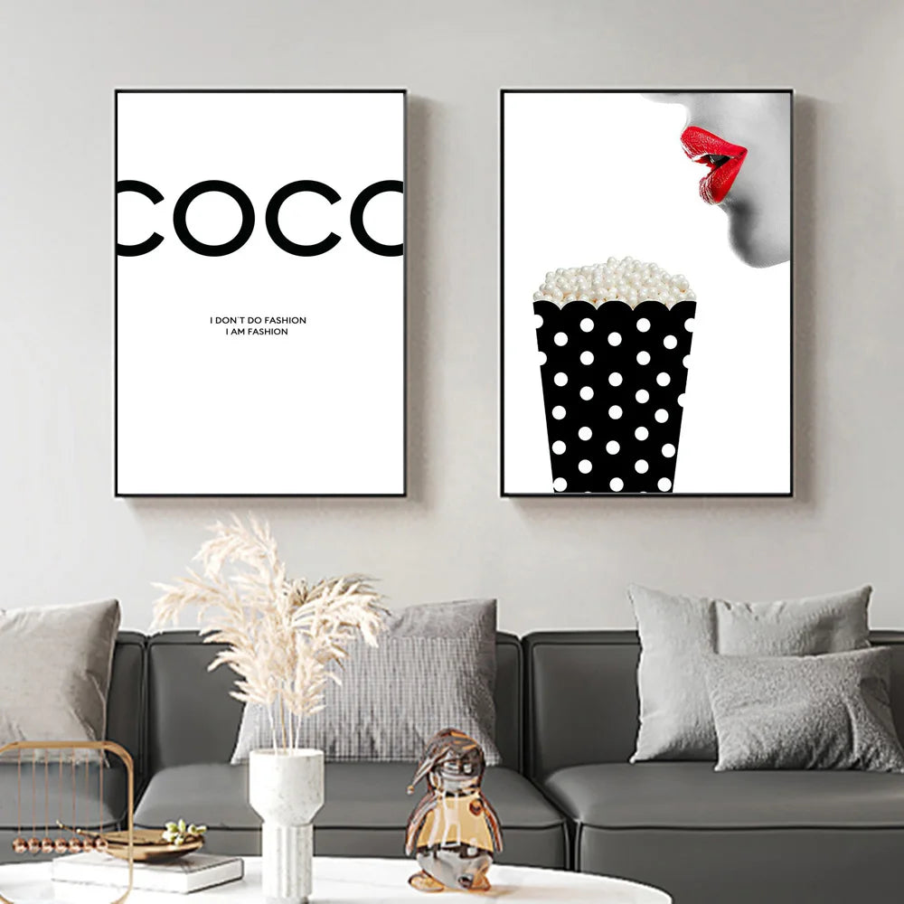 Nordic Luxury Minimalist Perfume Bottle Pop Art Prints Fashion Coco Poster