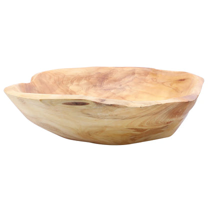 Rustic Wood Fruit Bowl and Snaks Carved  Serving