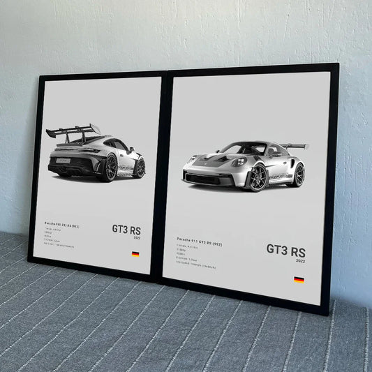 German Luxury Sports Cars Black and White Posters Prints