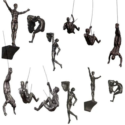 Rock Climbing Man Resin Sculptures