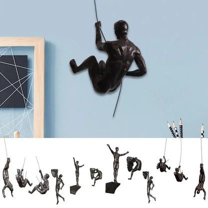 Rock Climbing Man Resin Sculptures