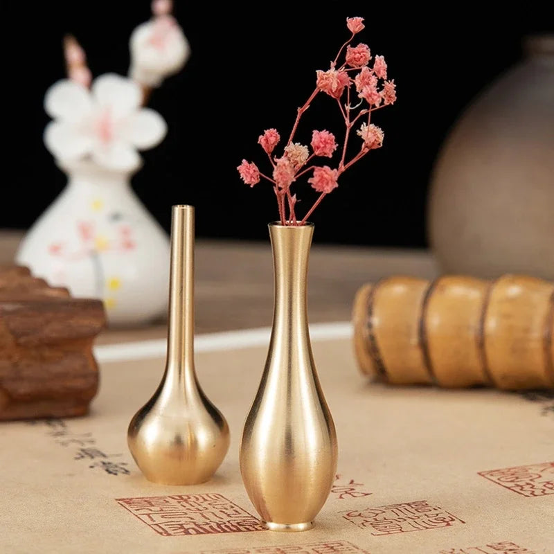 Metal Mini Flower Vase Pure Copper Taper