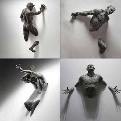 3D Through Wall Mounted Figure Sculptures