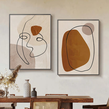 Abstract Geometric Face Line Art Wall Posters