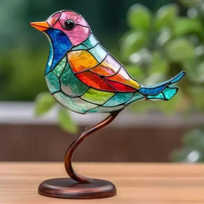 Multicolor Birds Stained Acrylic Birds Ornaments