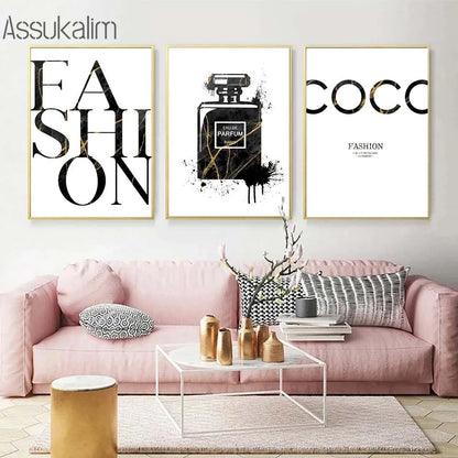 Fashion Posters Luxury Wall Poster Black Gold Print