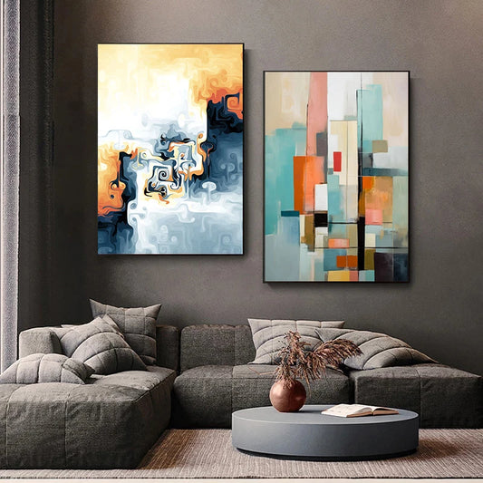 Abstract Art Muted Colors Poster Prints