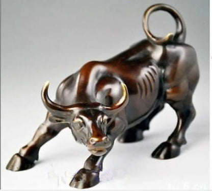 Big Wall Street Bronze Fierce Bull OX Statue